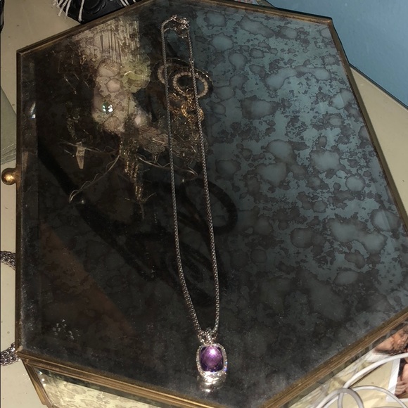 David Yurman Noblesse Pendent w Amethyst & Diamond - Picture 3 of 8